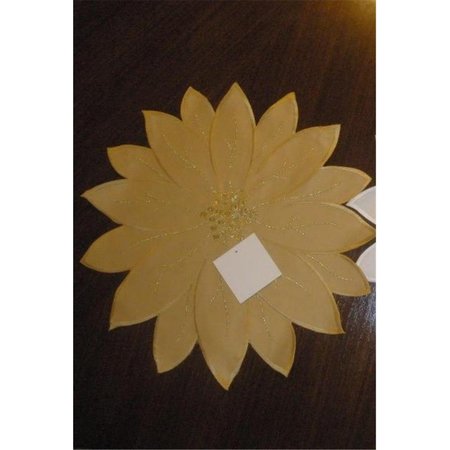 FASTFOOD 12JX-32-004G 17 in. Poinsettia Star Placemat, Gold FA2570284